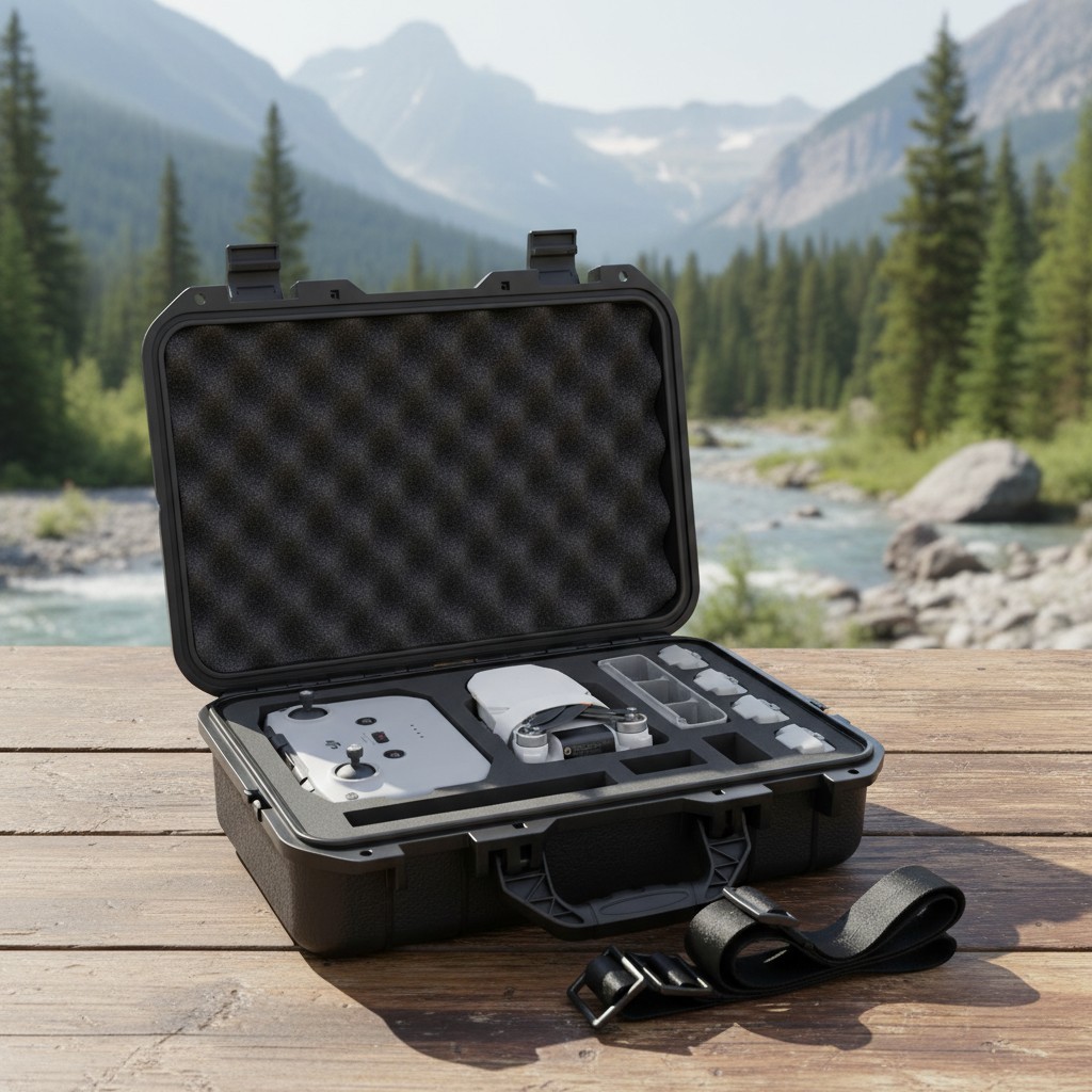Durable Jet Black Mini 4K Carrying Case with Waterproof Design for DJI Drones