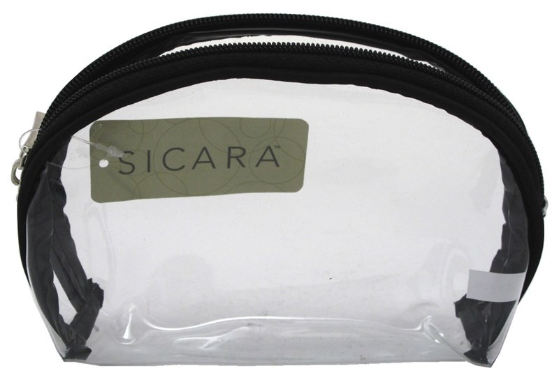 (3 PACK) Sicara Clear Cosmetic Bag Oval Purse (4.75X6X2)