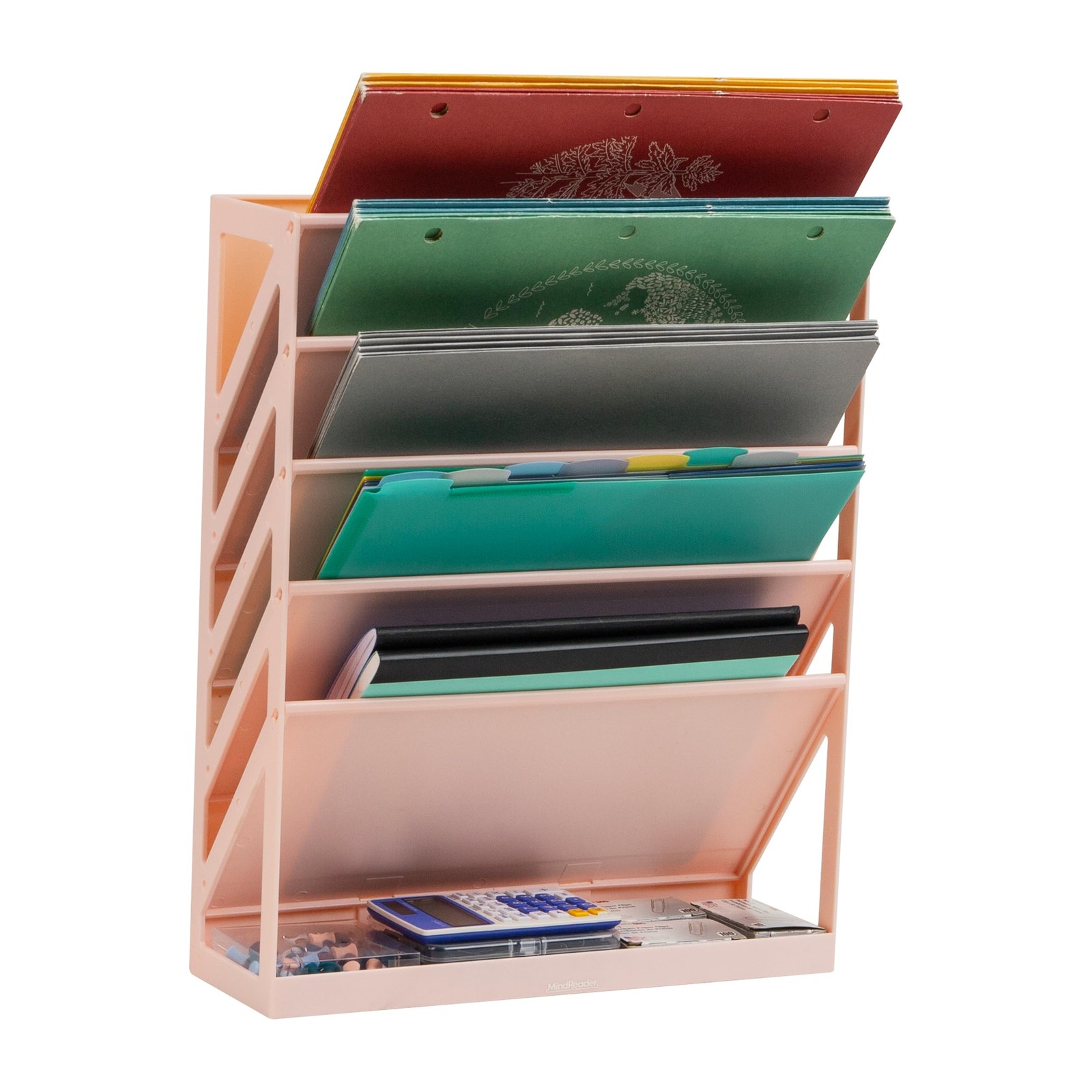 5-Tier Vertical File Storage Desktop Organizer Wall Mount Office Plastic 13" ...
