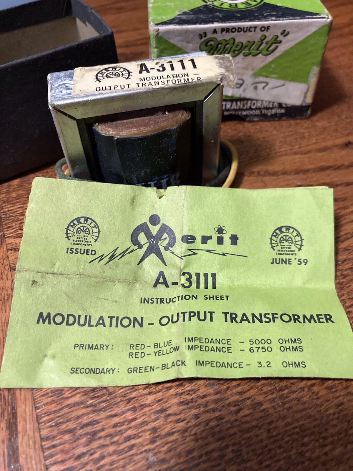 Merit A-3111 Modulation-Output Transformer NOS