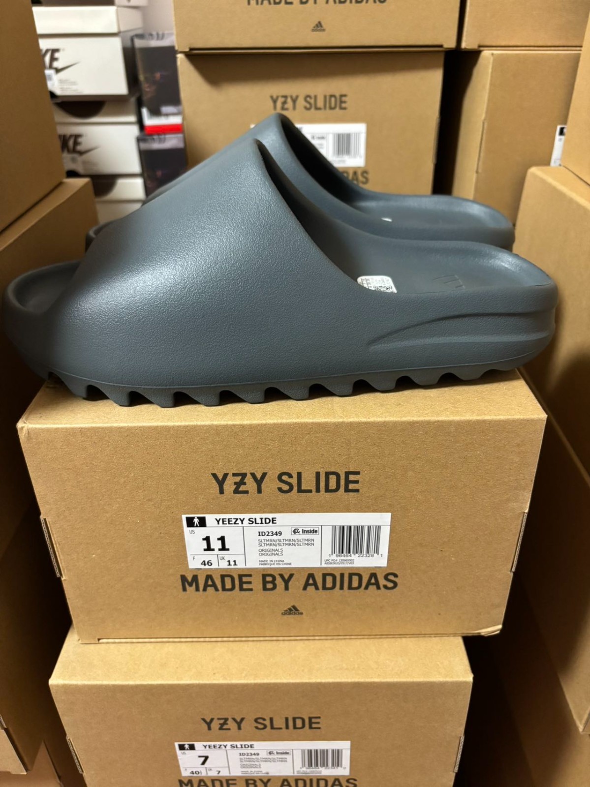 ALL BRAND NEW adidas Yeezy Slide Slate Marine ID2349 7-12 100% AUTHENTIC