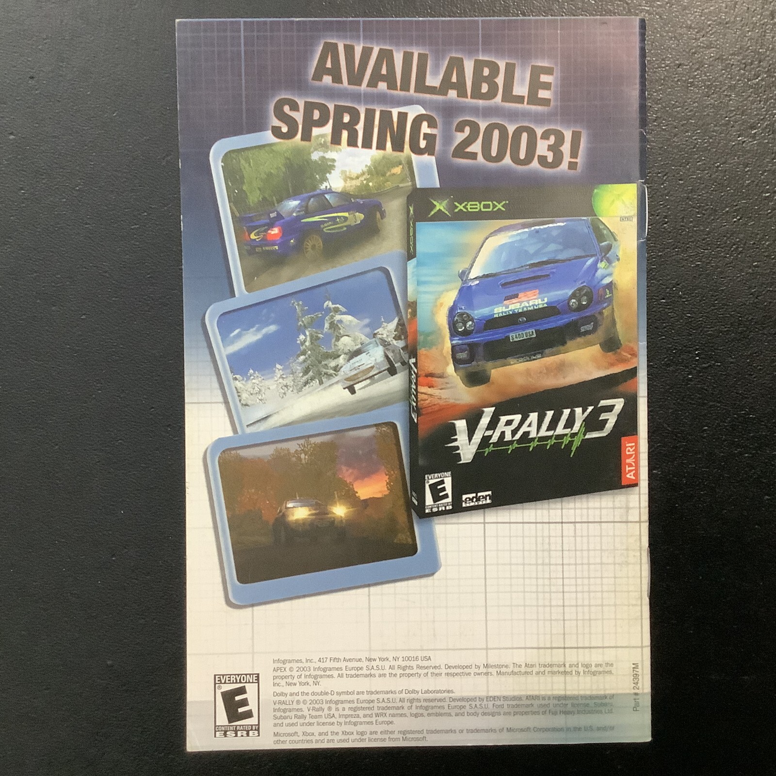 Apex Microsoft XBOX Instruction Manual Only