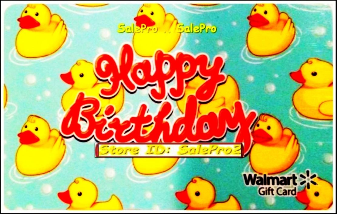 WALMART HAPPY 12TH BIRTHDAY PARTY with 12 YELLOW TOY DUCKS COLLECTIBLE GIFT CARD