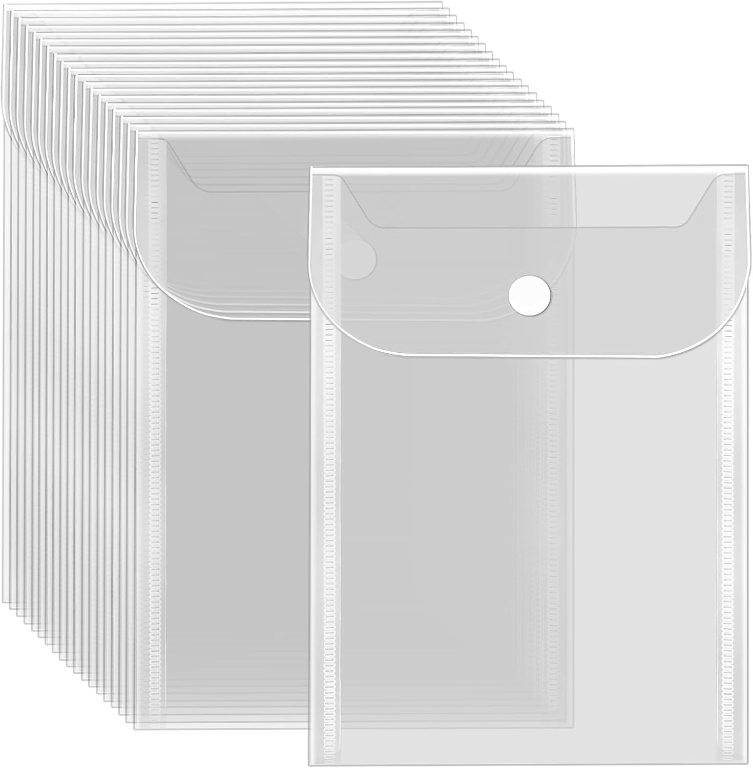 20 Pcs Small Plastic Envelopes with Snap Closure, Reusable Stamp and Die Storage