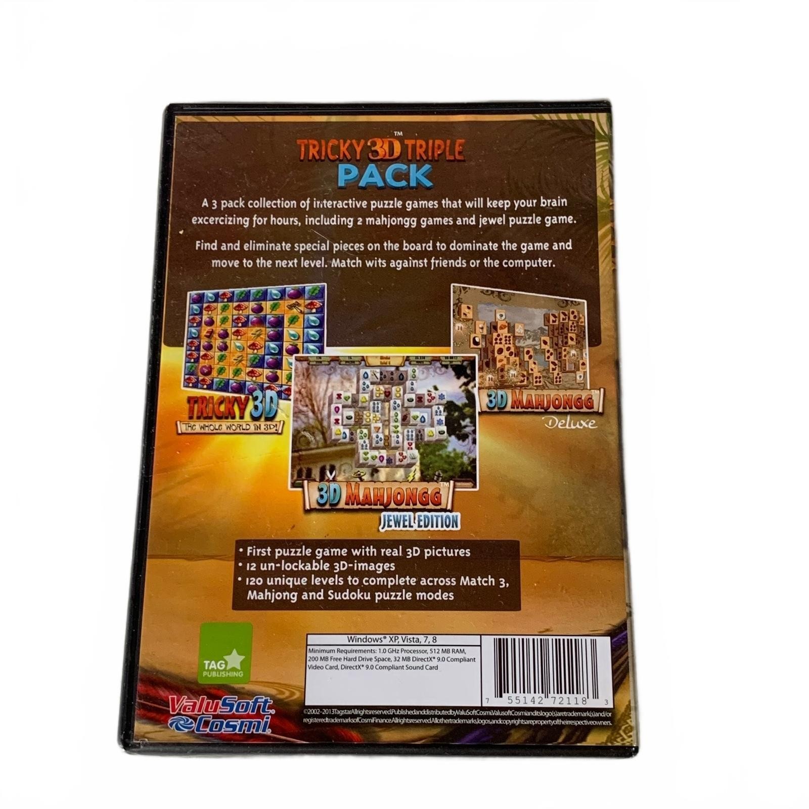 Tricky 3D Triple Pack PC CD-ROM Puzzle Game Compilation 120 Levels NEW