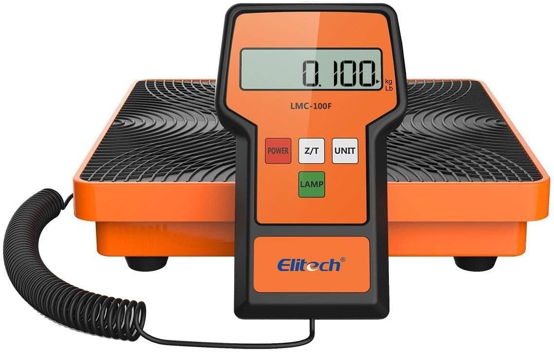 Durable 110Lbs Refrigerant Weight Scale with Large Display & Carrying Case