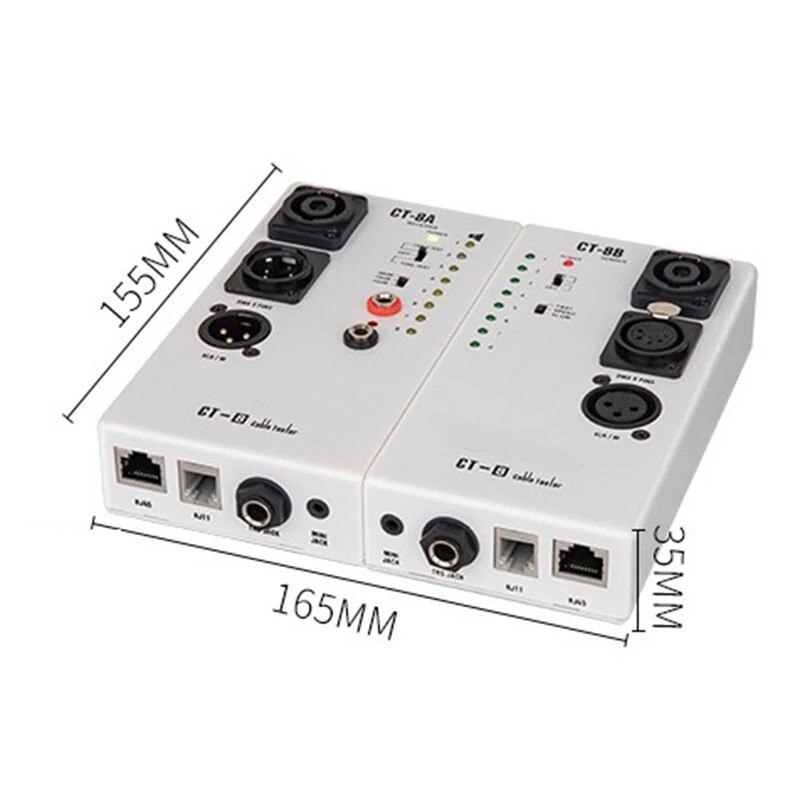 CT-8 Cable Tester Professional Audio Network Line Engineering Cabling Test Tool