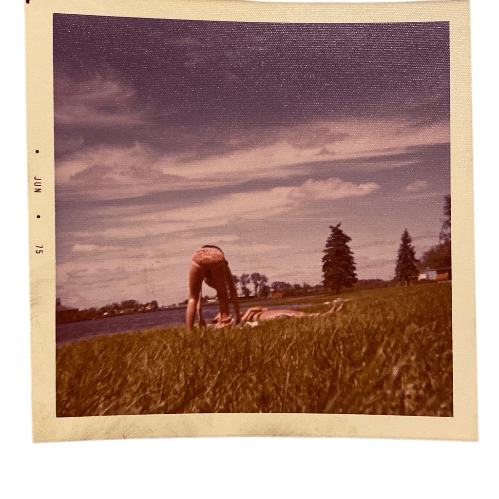 1975 Vintage Polaroid Photograph Picture Snapshot Photo Sunbathing Tanning