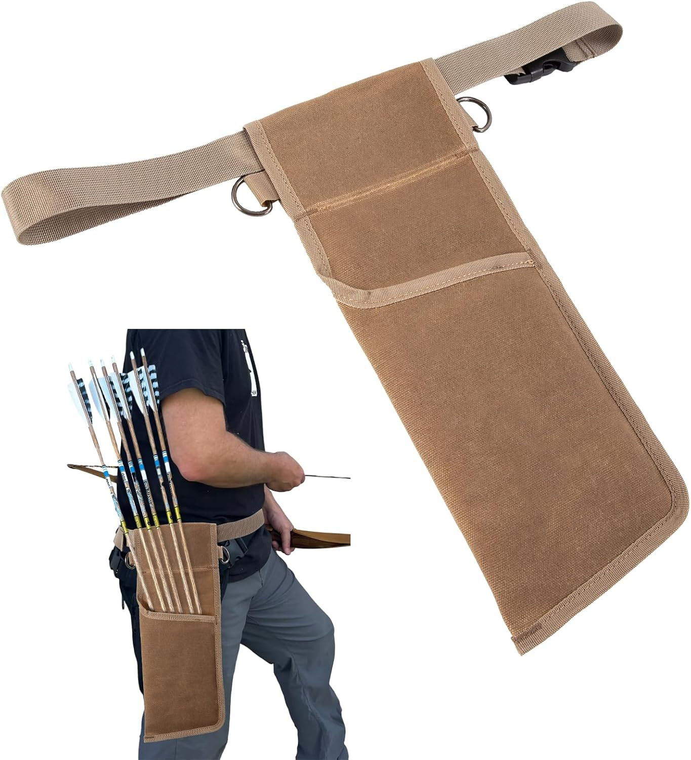 SF4 Hip Quiver for ArrowsBeginner Right Handed Quiver Arrow HolderKhaki