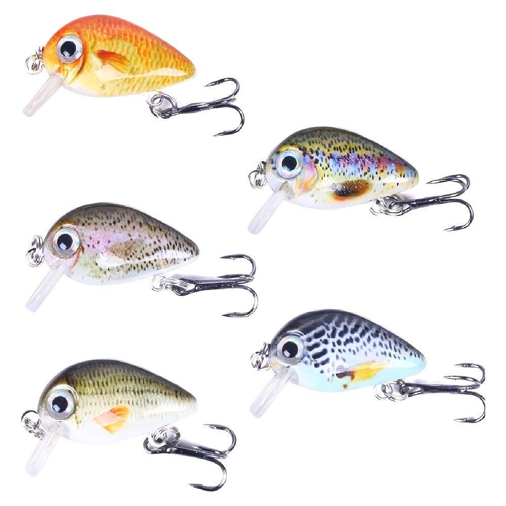 5pcs Micro Crankbait Fishing Lures for Bass Trout Topwater Lures Kit