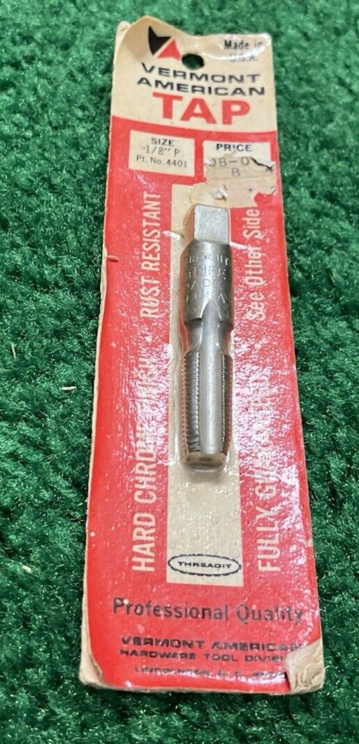 Vintage VERMONT AMERICAN TAP  1/8 P #4401 NIP NEW USA thread threadit fast ship