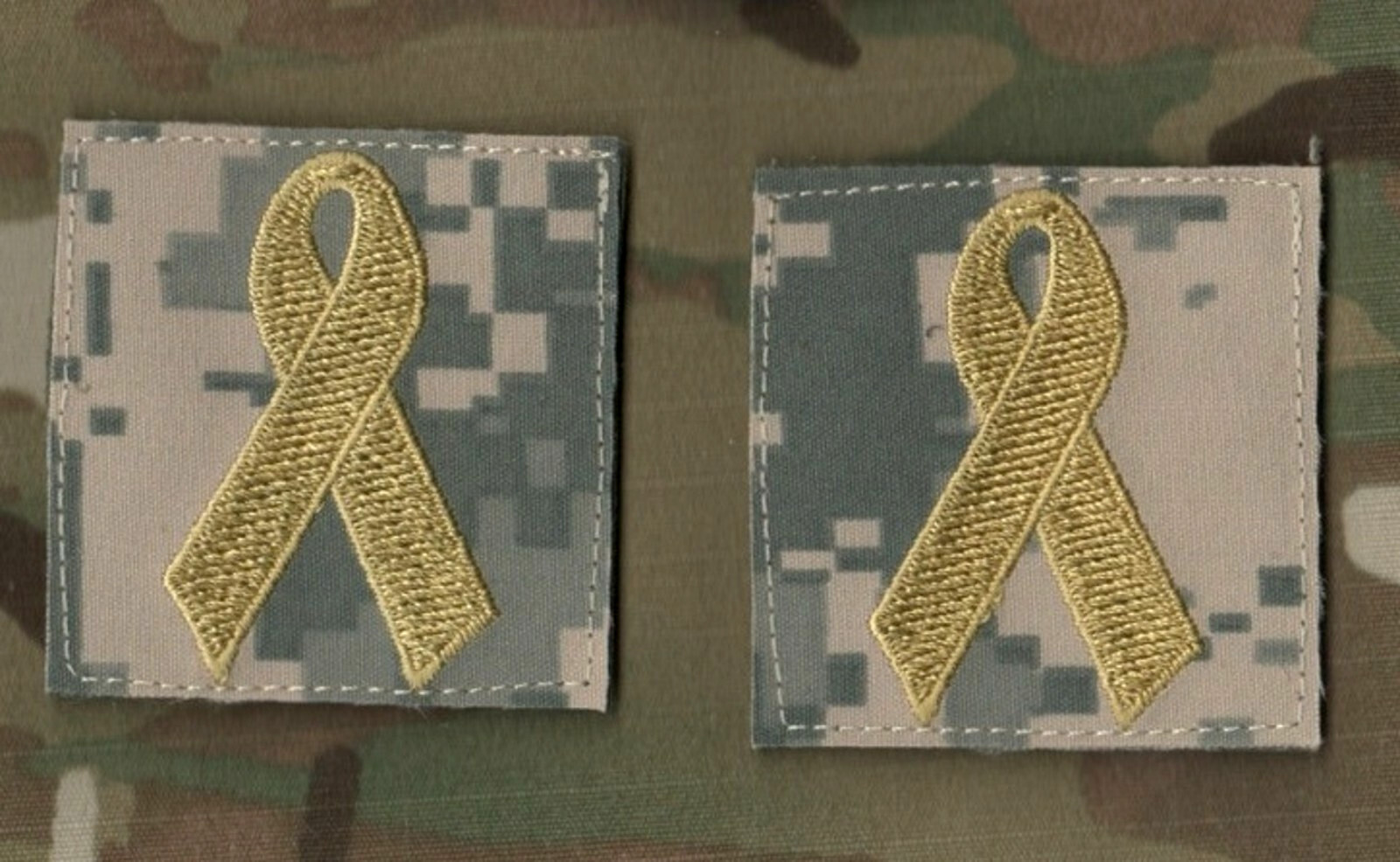 SYRIA-IRAQ DAESH OIR GREEN BERET US ADVISERS SEAL vêlkrö 2" 2-TAB: YELLOW RIBBON