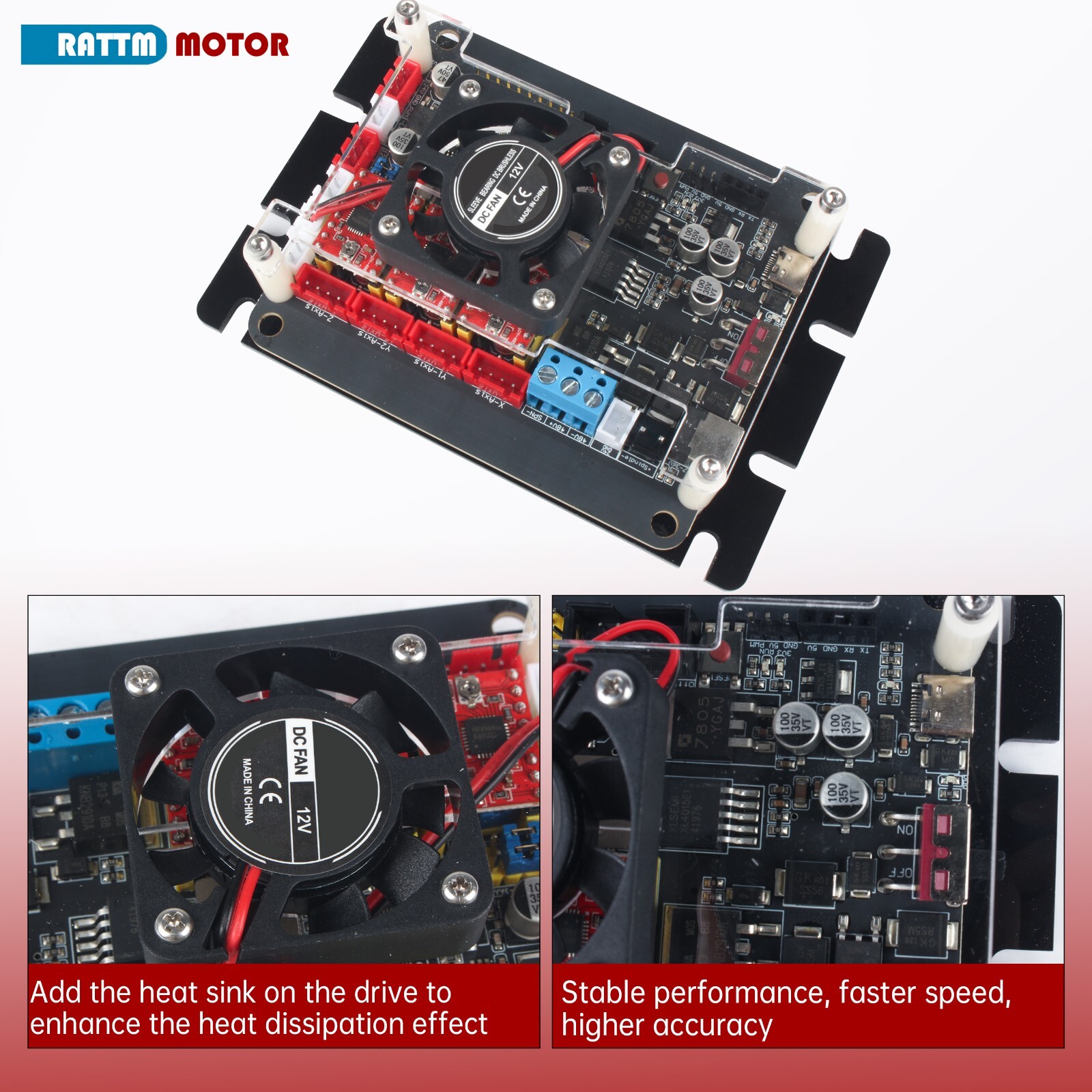 US SHIP】2-Axis 3-Axis GRBL Controller Board 36VDC Support 300W/500W 48V Spindle