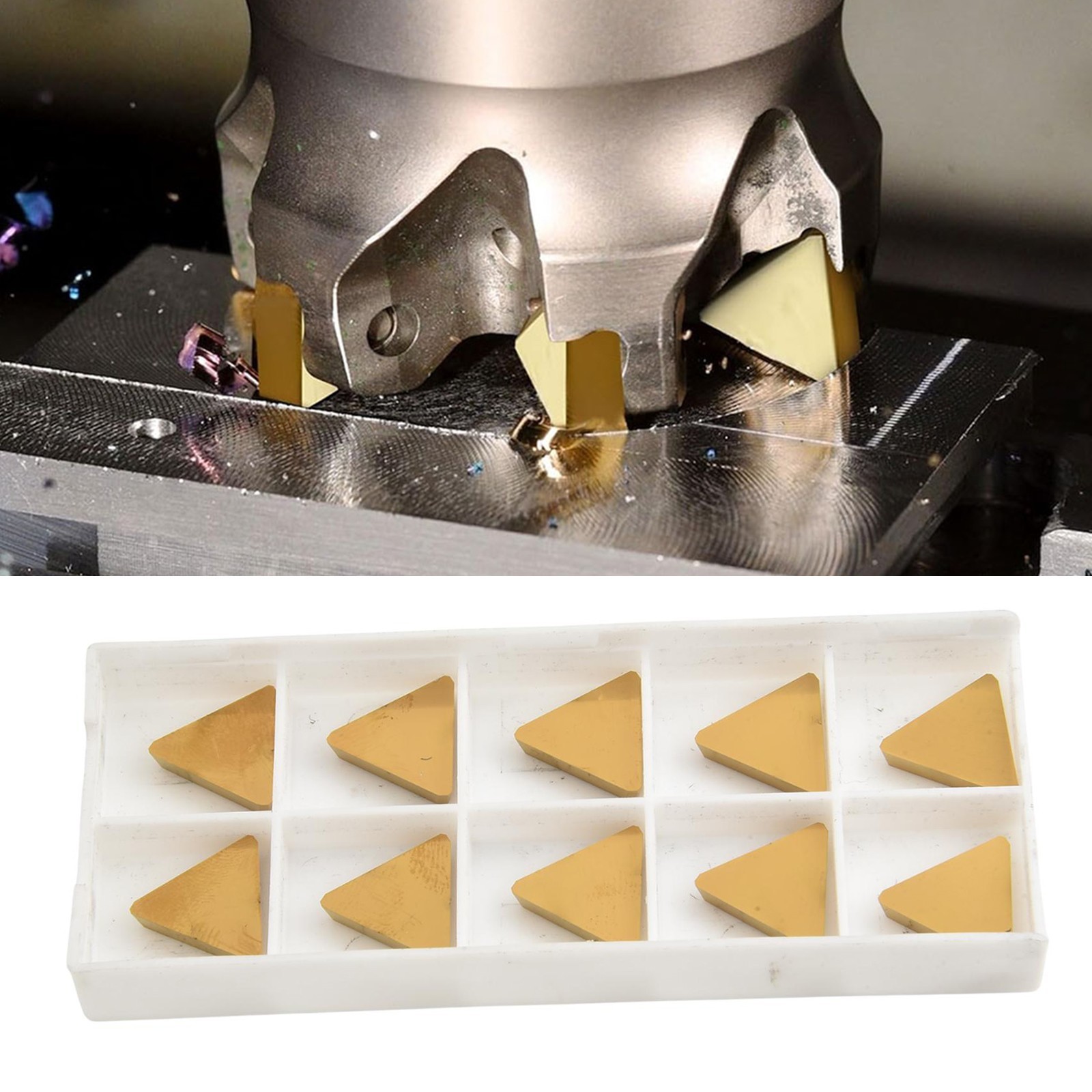 Milling Tools Pack of Ten with High Strength Carbide Insert Construction