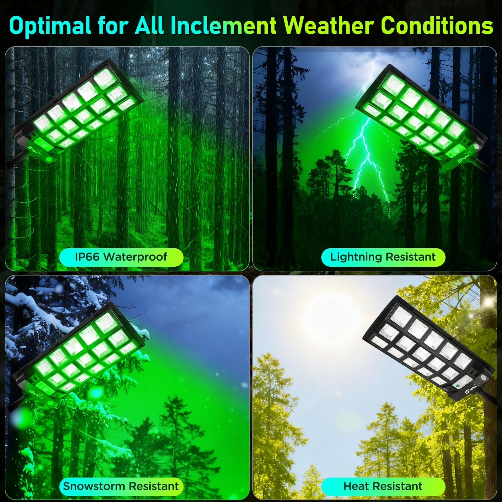 BINGLUX Hog Lights for Night Hunting - 20000LM Solar Green Light for Hunting Hog