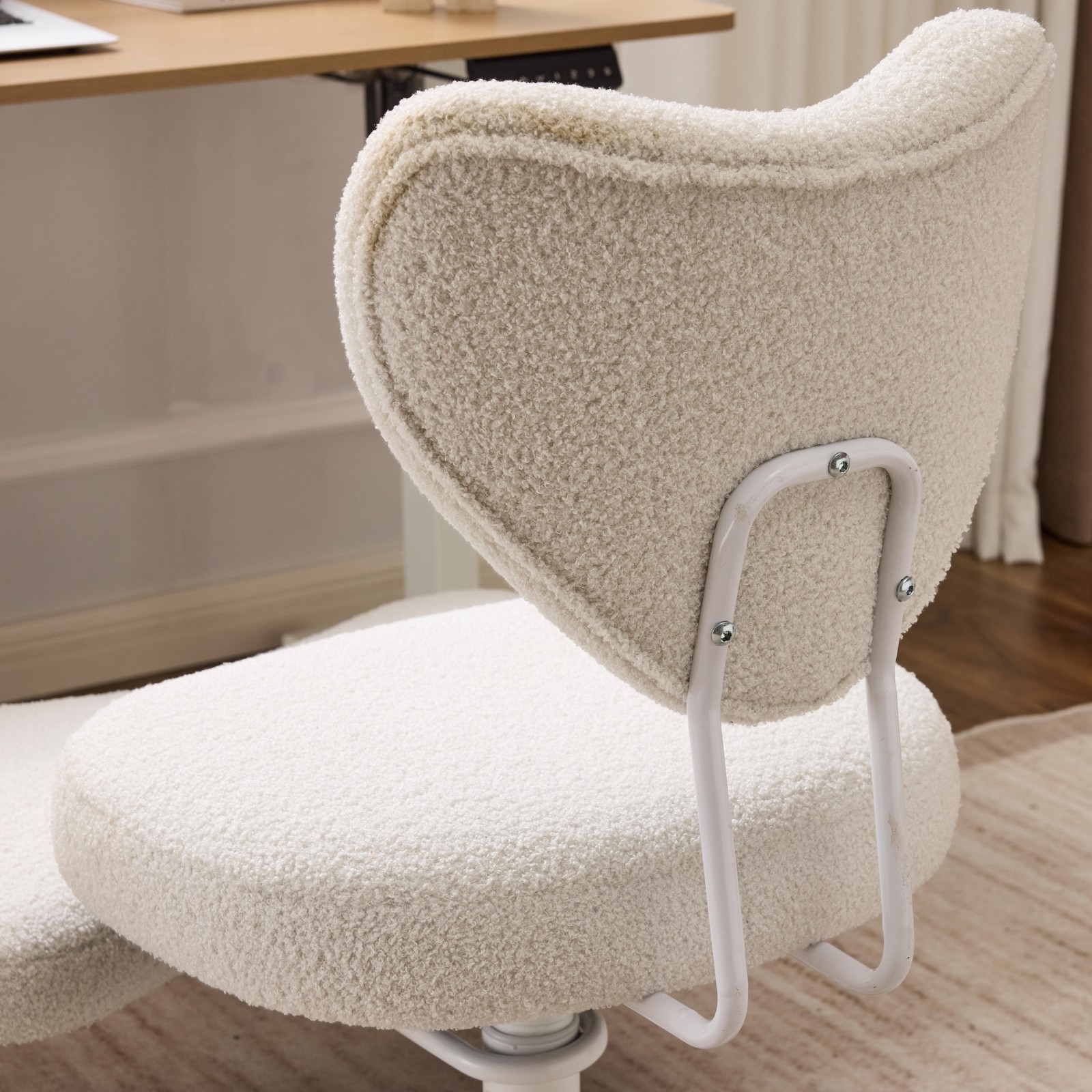 Beige Ergonomic Meditation Chair Cross Legged Seat with Lumbar Support forOffice