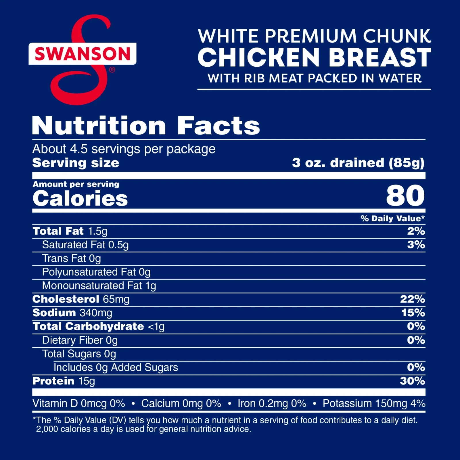 (2 Pack) Swanson White Premium Chunk Canned Chicken Breast in Water,12.5 oz Can
