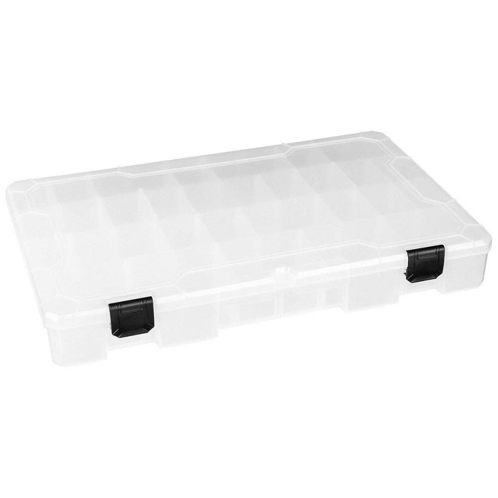 FLAMBEAU T5008 Adj Comprt Bx,Dbl,Translucent,1 15/16 in 30C441