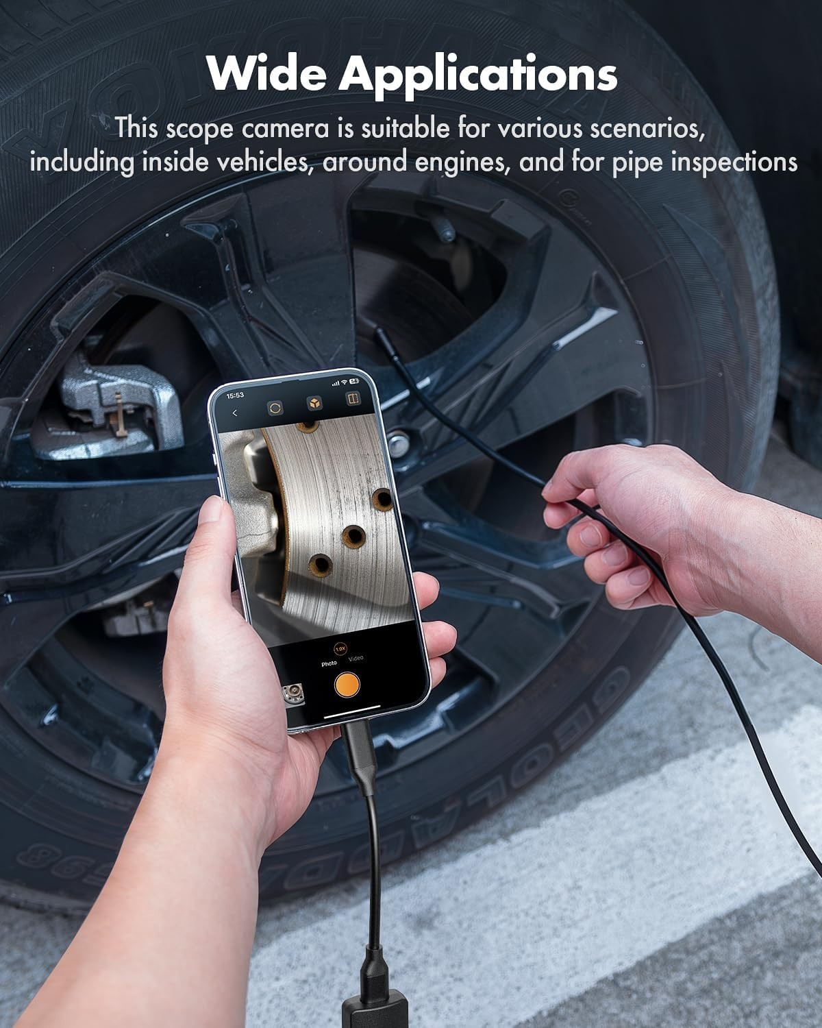 Endoscope Camera 1920P HD Borescope Inspection Camera for iPhone and Android 5M