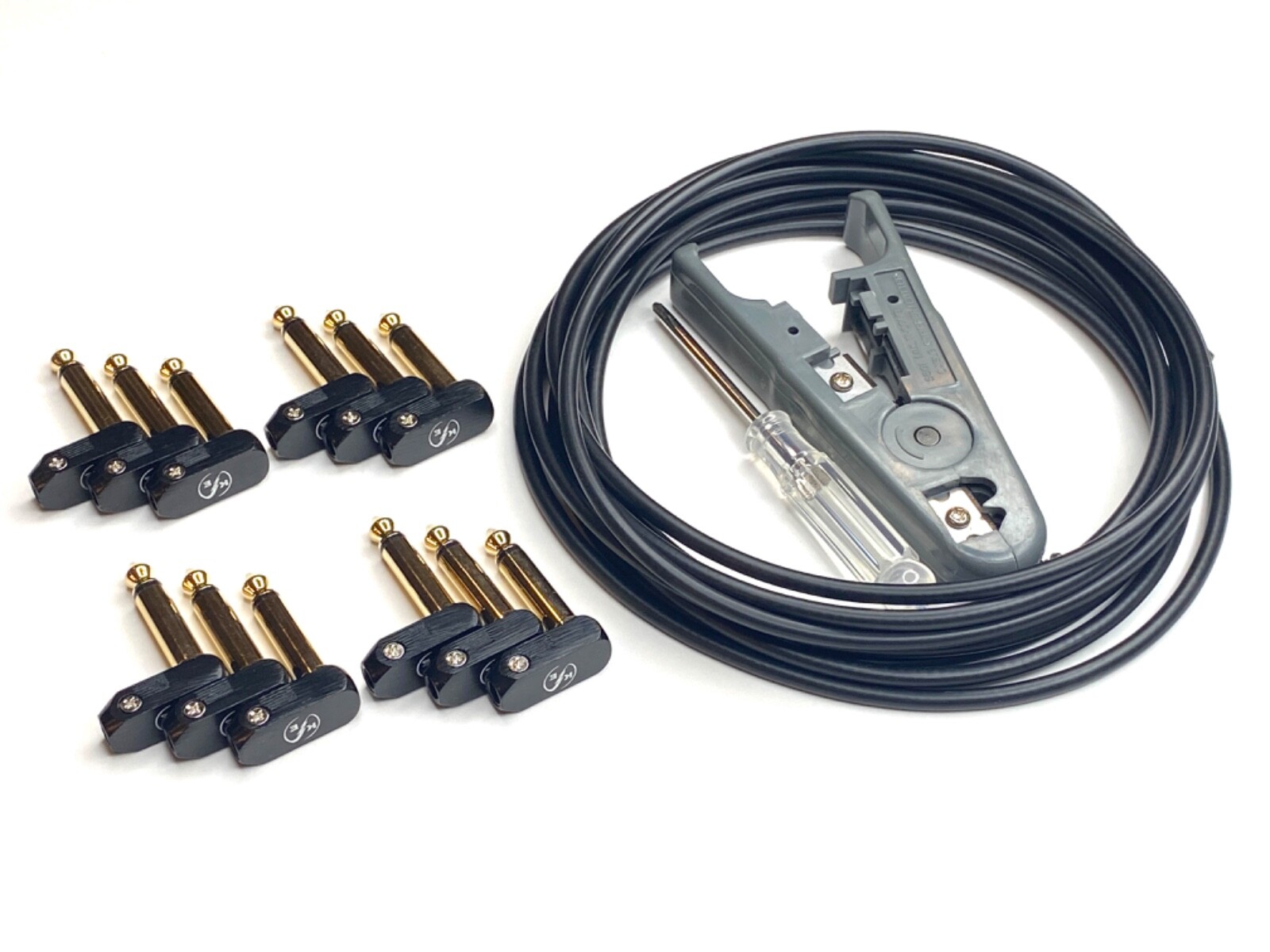 Kurrent Electric Right Angle Low Profile Solderless Guitar Patch Cable Kit 6 Pk