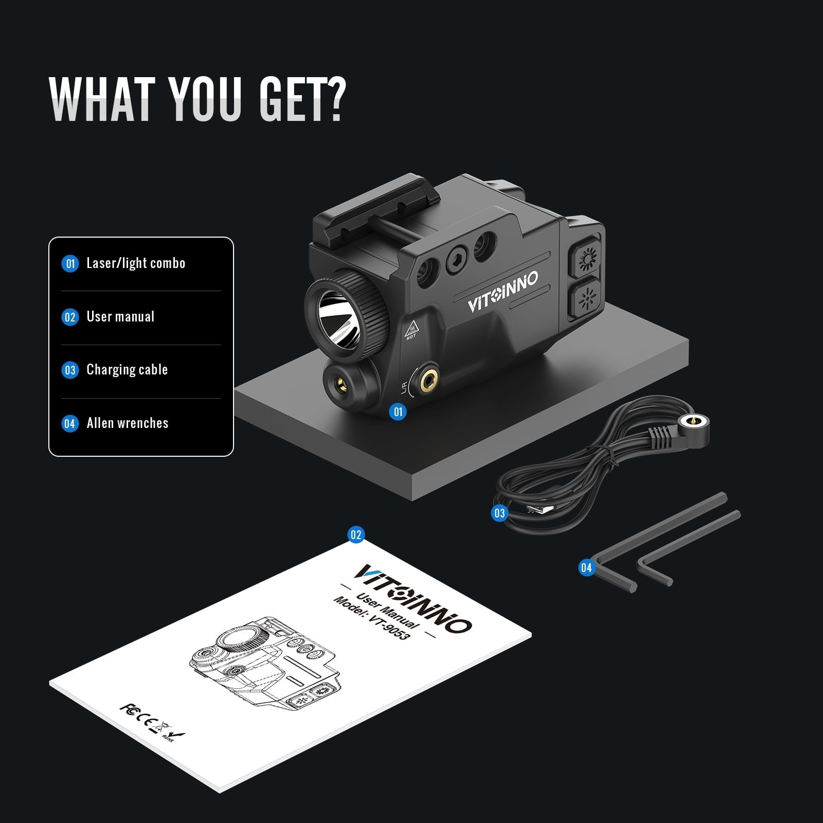 700 Lumens Green Laser and Light Combo | Slidable Tactical Flashlight Compati...