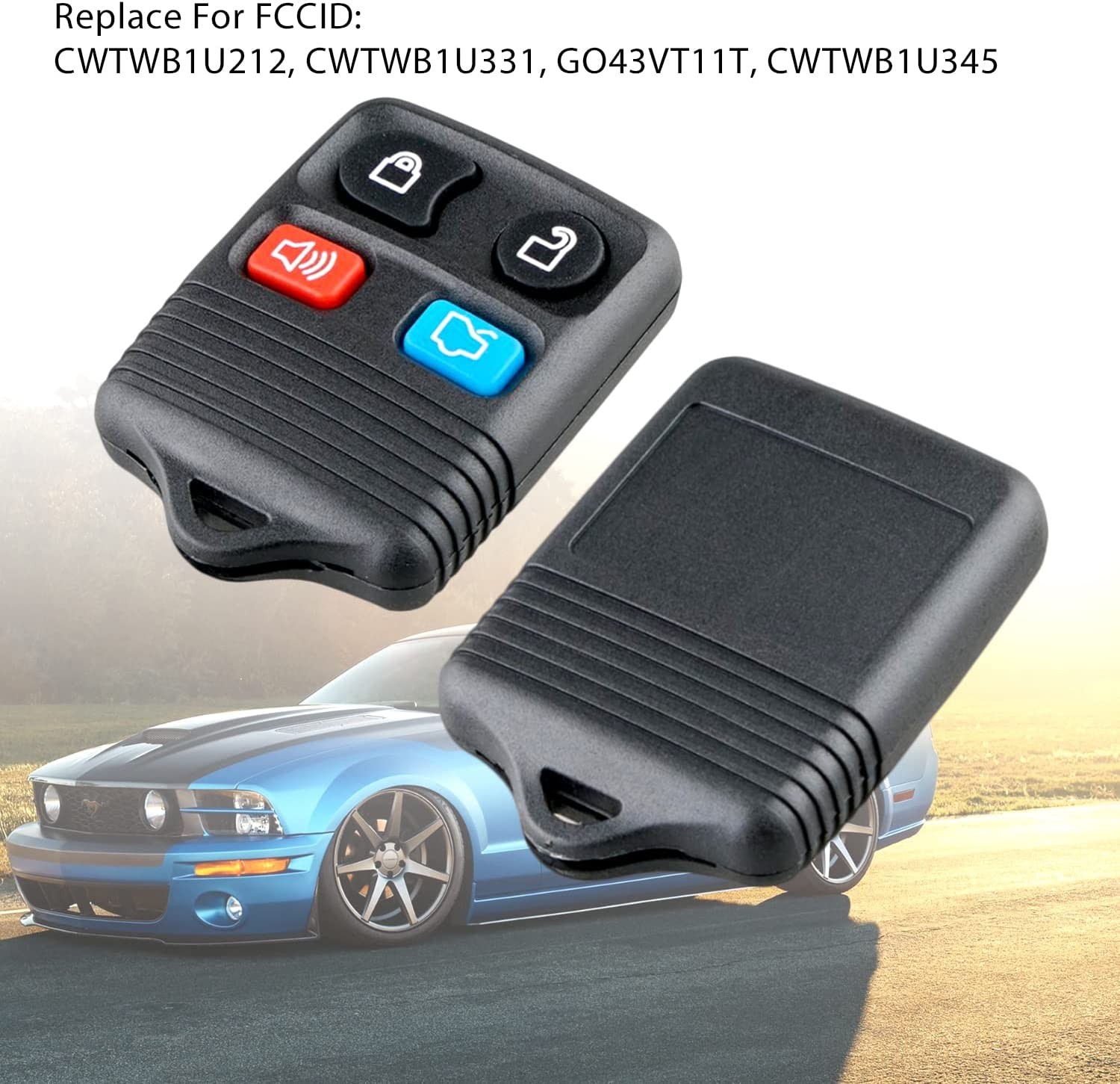 For Ford Replacement Alarm Remote Keyless Entry Control Key FOB Clicker 4 Button