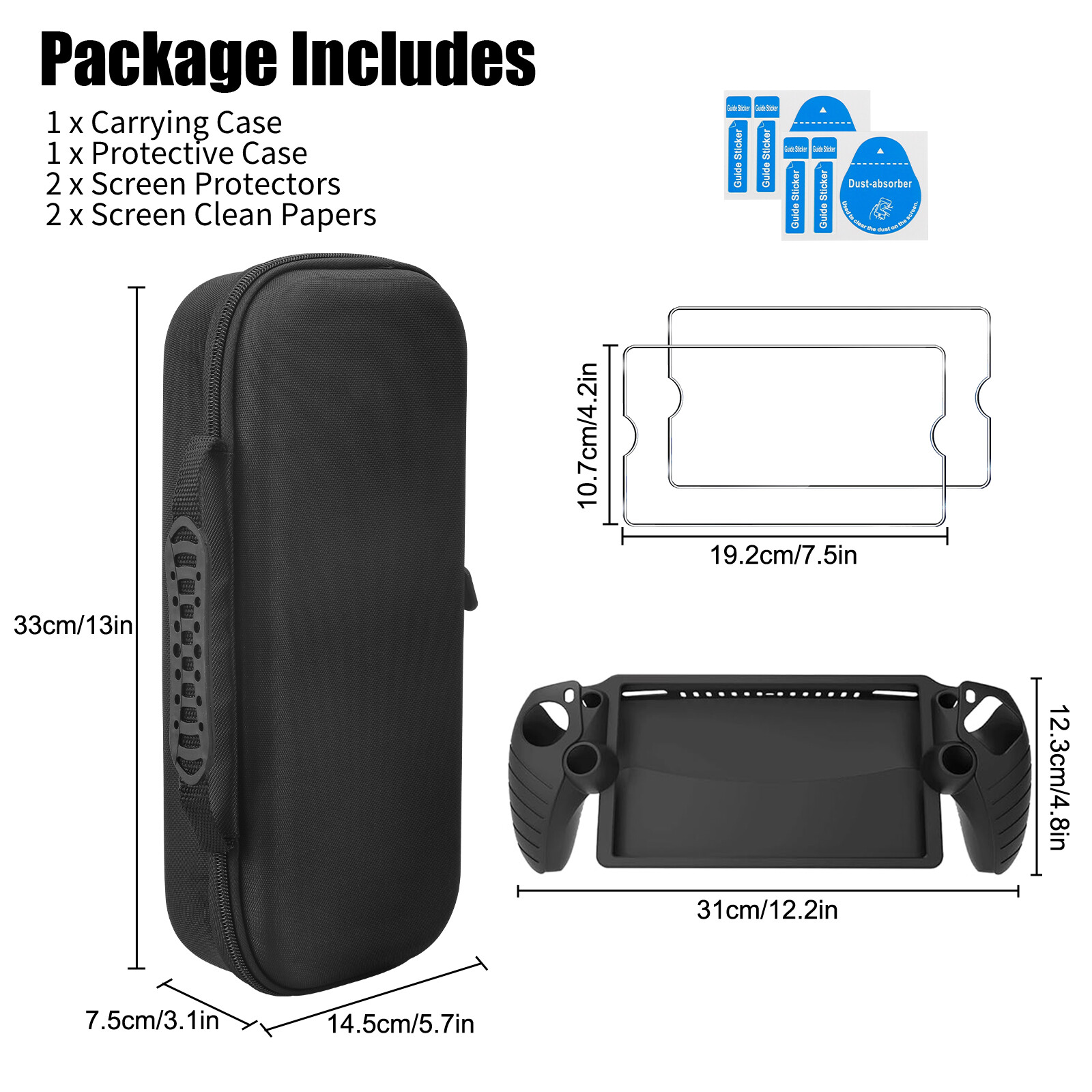 Carrying Case Bag+Shell Cove+Tempered Glass Protector For PS5 PlayStation Portal