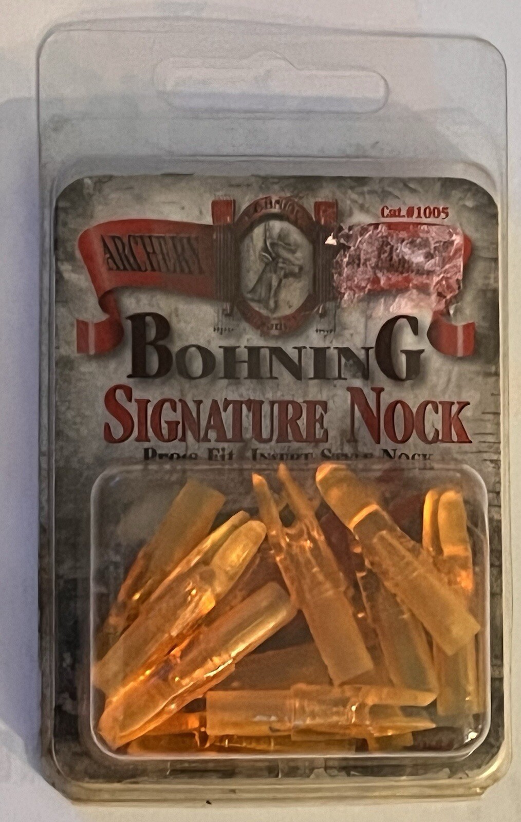 1 DZ ORIGINAL BOHNING TRANSPARENT FLUORESCENT ORANGE SIGNATURE NOCK ARROW NOCKS