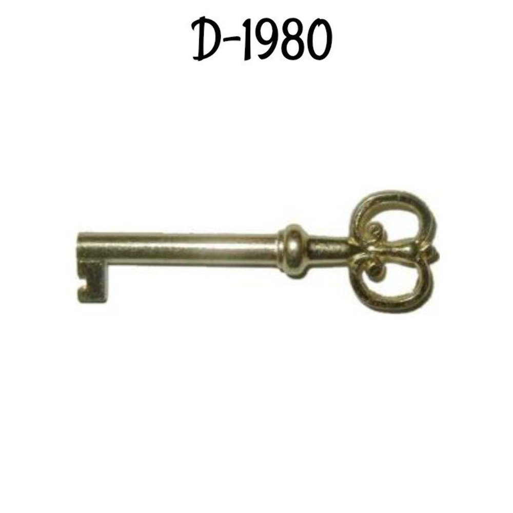 Antique style Key - Brass Finish Skeleton Key Antique - Antique Furniture Key