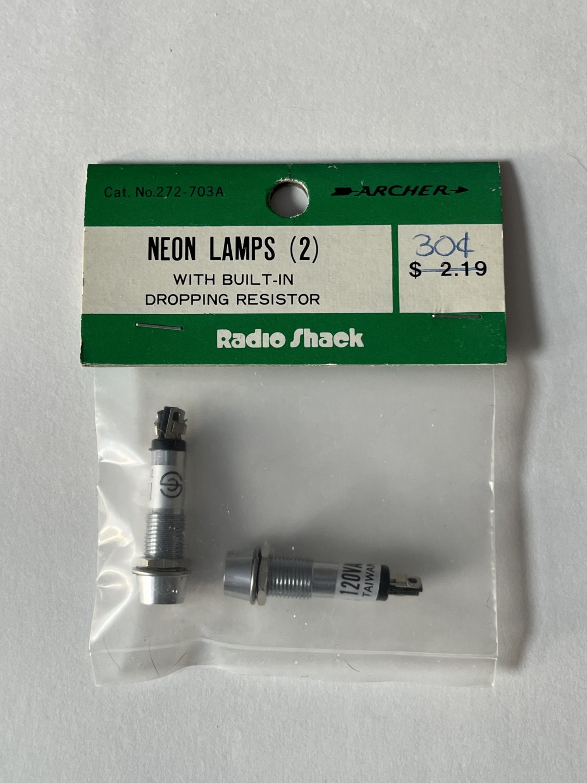 Vintage Radio Shack Neon Lamps  (2)  272-703A  Tandy Archer  🔥NEW NOS💥