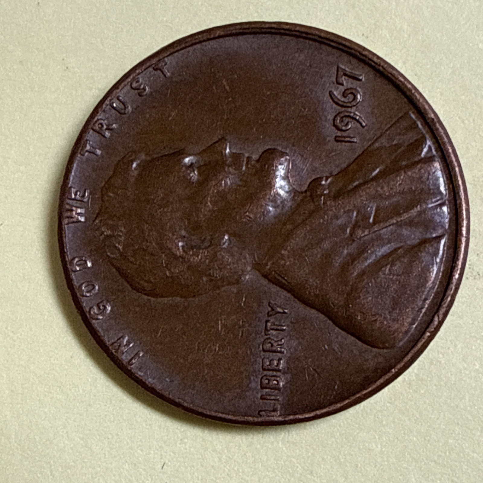 1967 lincoln penny no mint mark Mint Condition