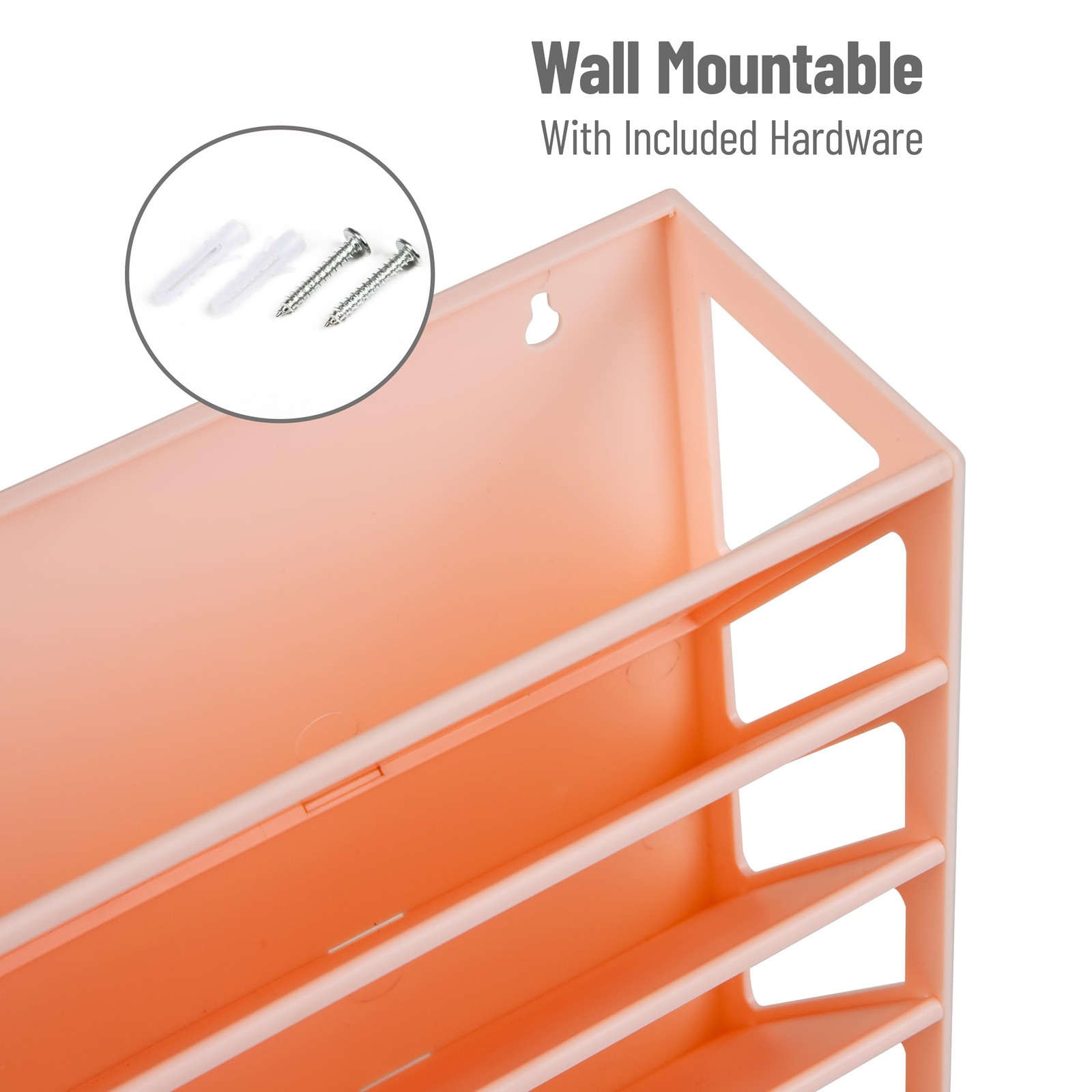 5-Tier Vertical File Storage Desktop Organizer Wall Mount Office Plastic 13" ...