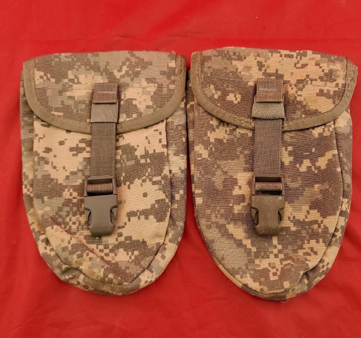 Lot Of 2 US Milita Digital Camo Molle II Entrenching Tool Carrier Canvas Pouch