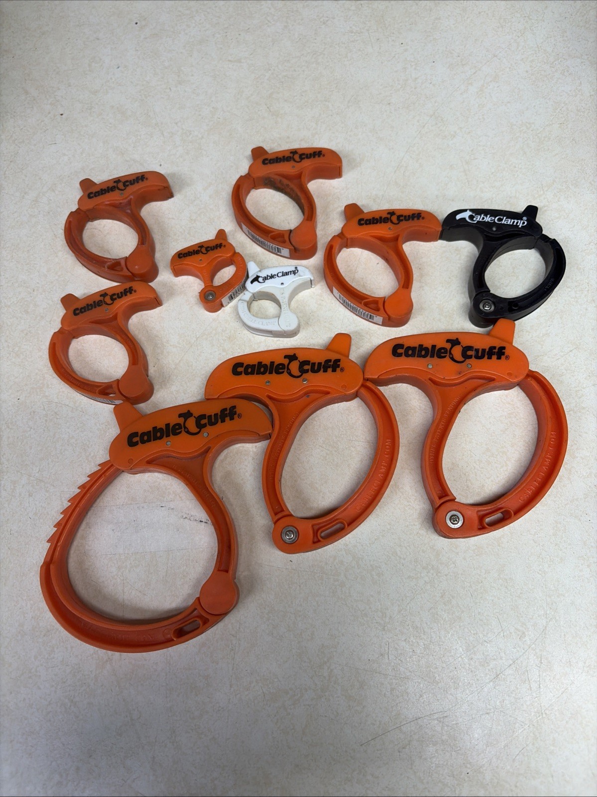 Cable Cuffs Mixed Black Orange MC Large Lot