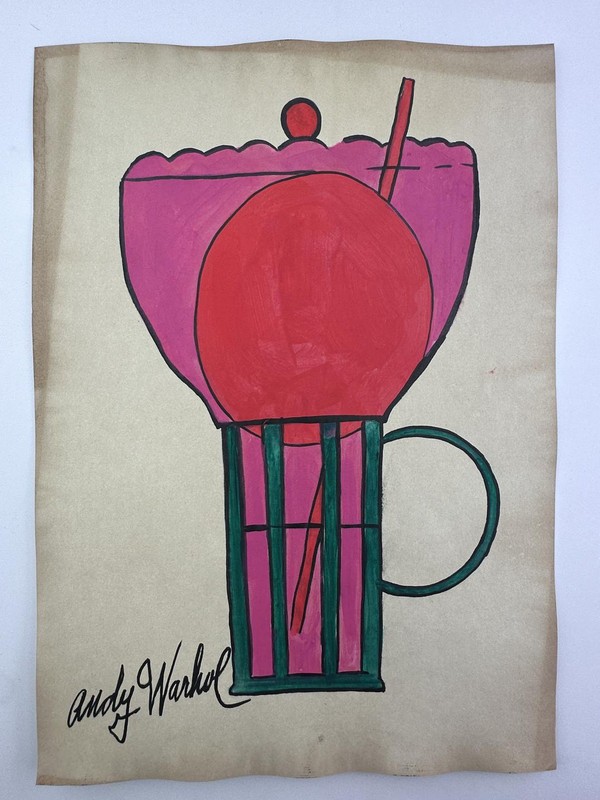 Andy Warhol COA Vintage Painting Drawing Art Original Signed Stamp