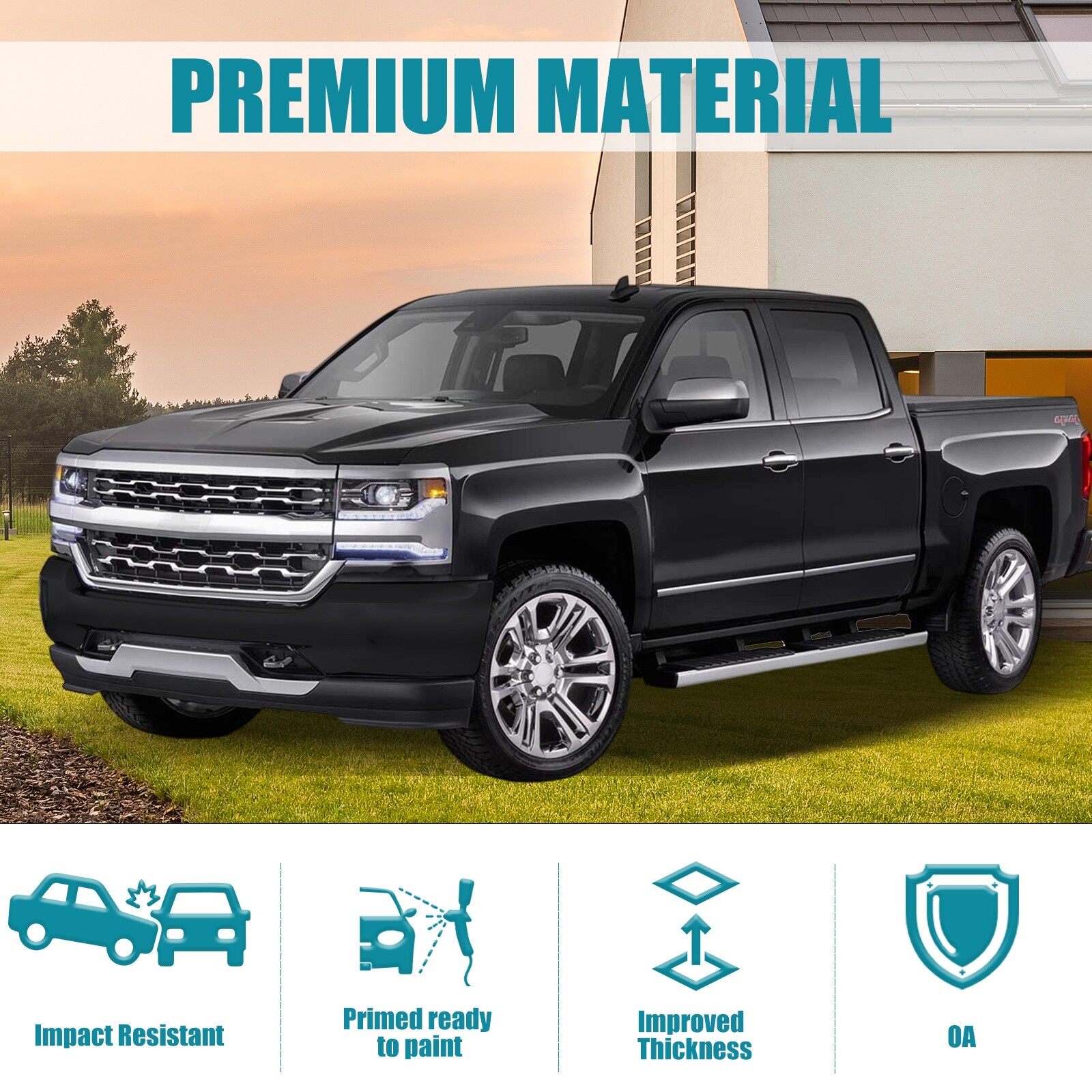 Front Steel Bumper Face Bar For 2016 2017 2018 Chevy Silverado 1500 Black