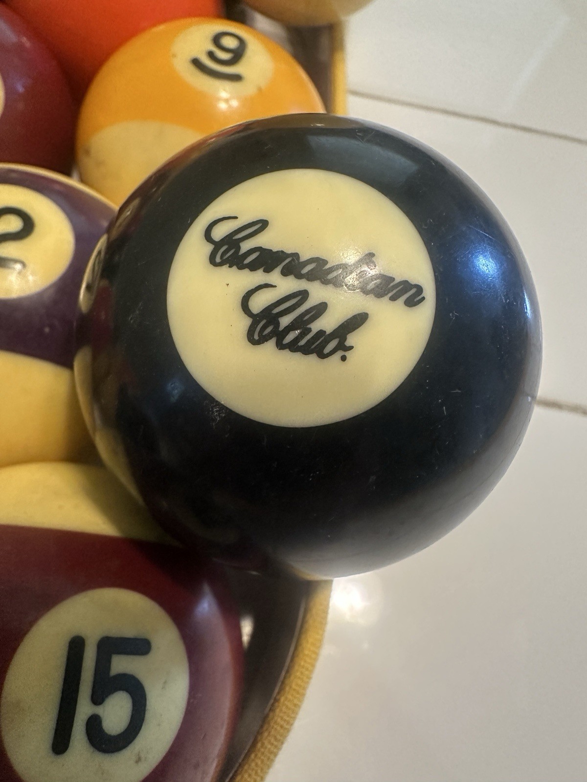 Canadian Club Pool Balls  17 Balls See Photo Used Vintage Billiards Collectables