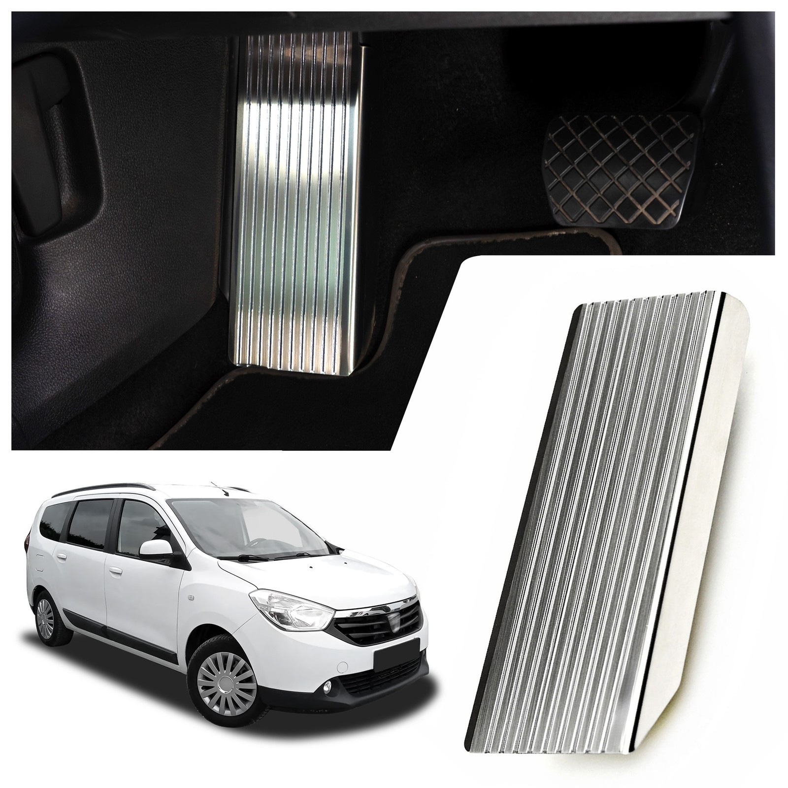 Footrest Plate for Dacia Lodgy I (JS | SD) 2012-2022 Brushed Silver