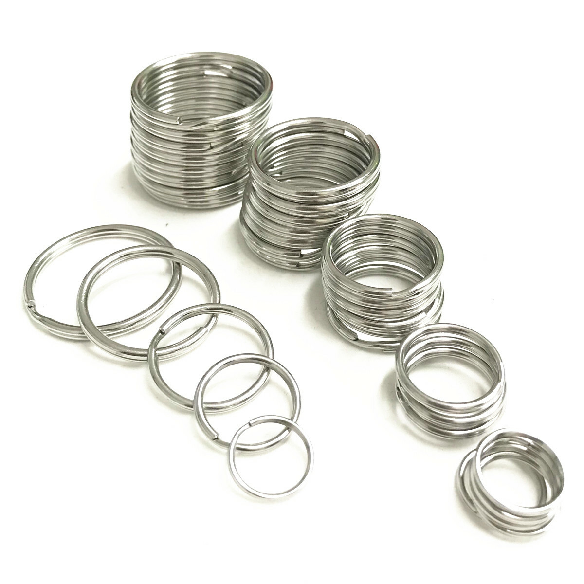 Stainless Steel Key Ring Split Rings Solid Round Wire Keyring Key chain 15-35mm