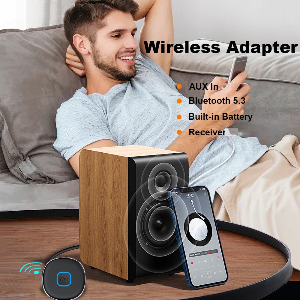 Bluetooth Wireless to AUX 3.5mm Audio Jack Receiver for Car Stereo Home Speakers