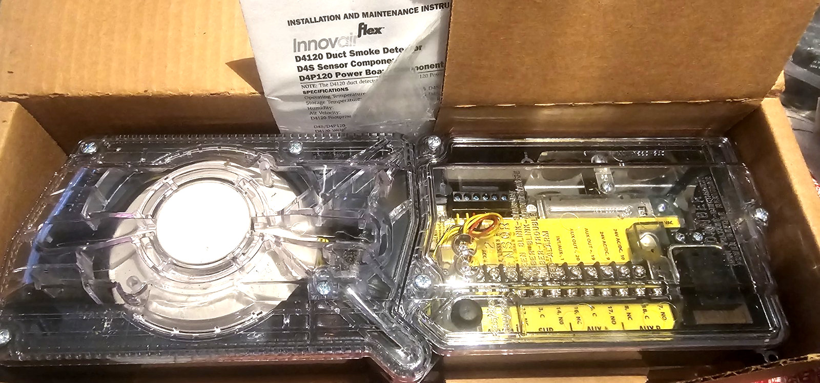 System Sensor 4-Wire Photoelectric Low-Flow Duct Smoke Detector D4120