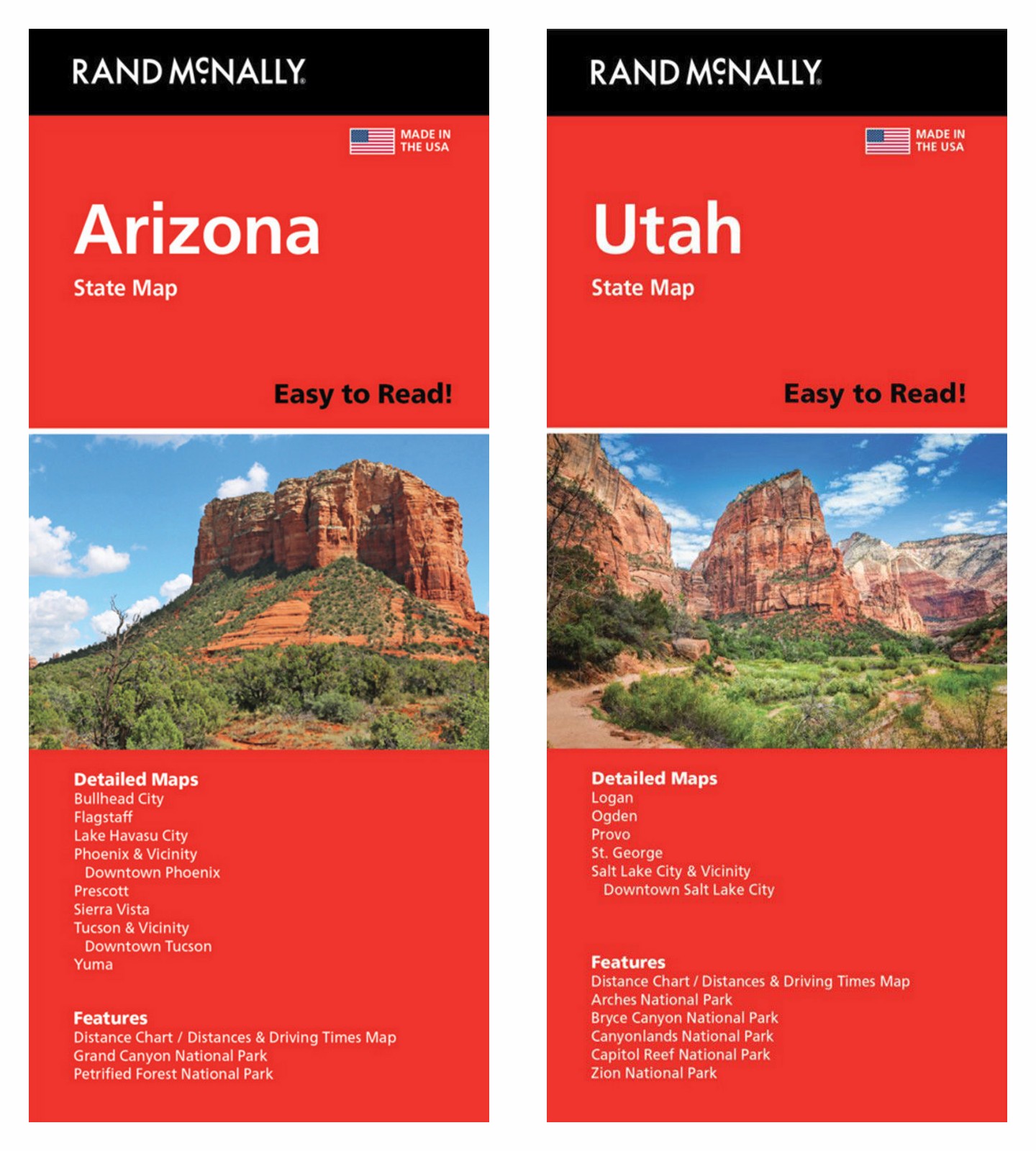 Rand McNally State Maps: Arizona and Utah (2 Maps)