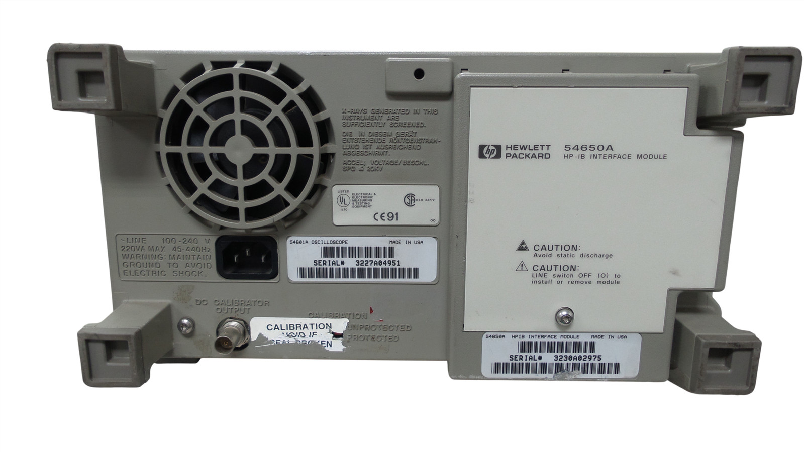 HP 54601A Oscilloscope 100 MHz 4 Channel with 54650A Interface Module