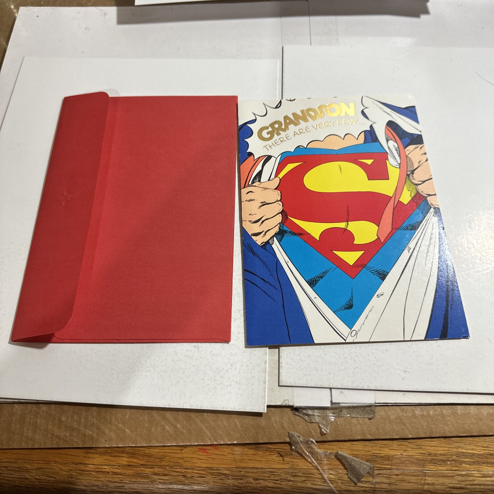 SUPERMAN Birthday Cards 1987 grandson, birthday card