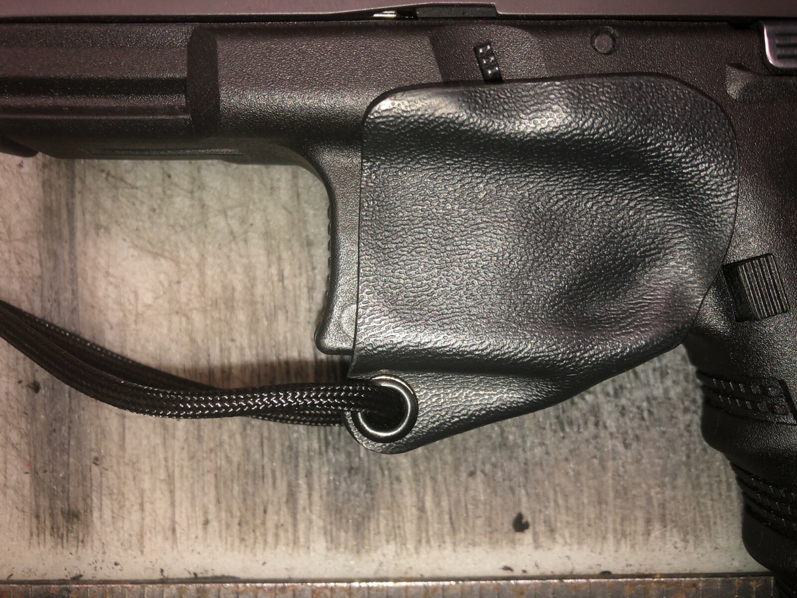 Kydex Trigger Guard for Glock 19/23 with Light Attached - Black