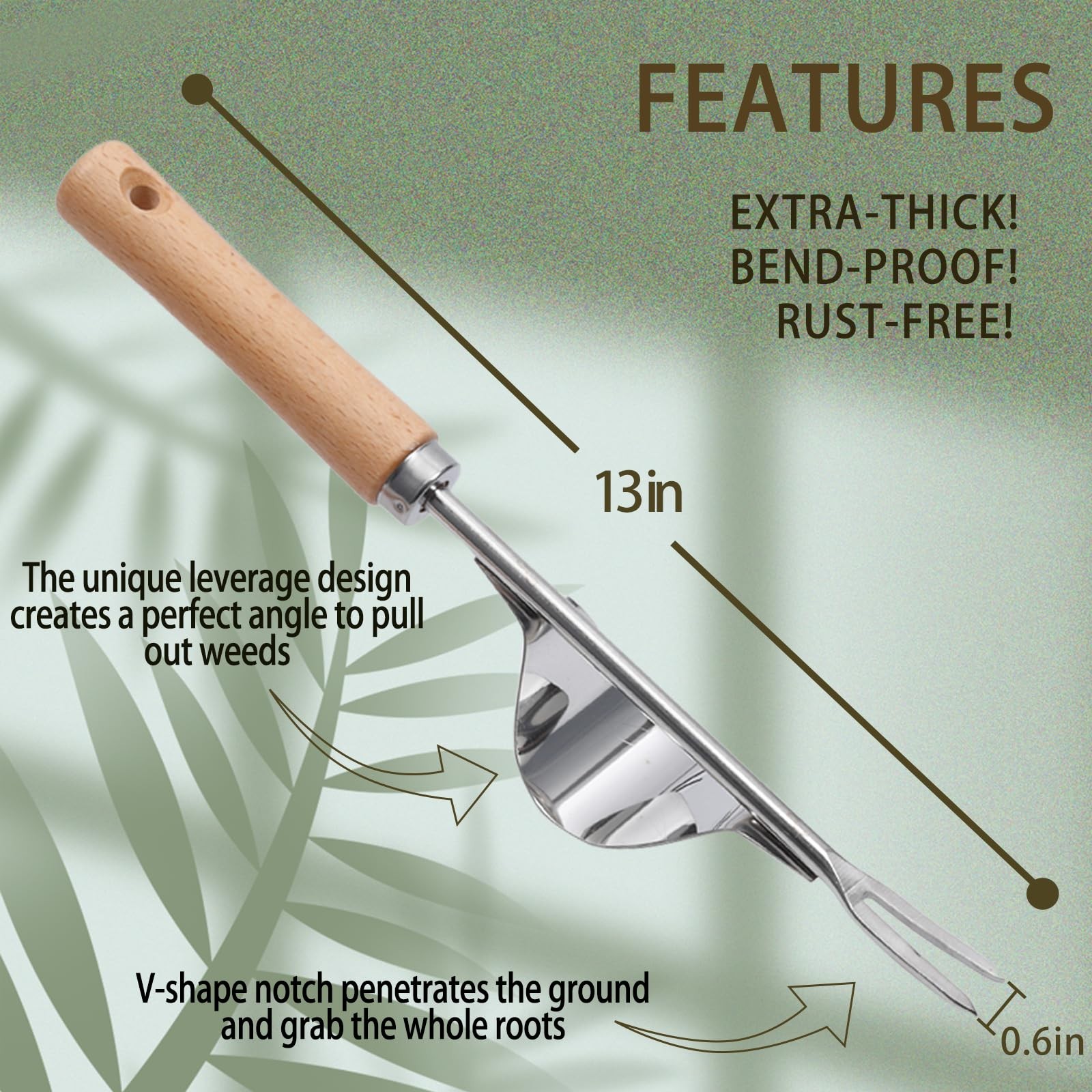 3 Pack Weed Puller Tool, Manual Hand Weeder Paver, Crack Weeder, Stainless...
