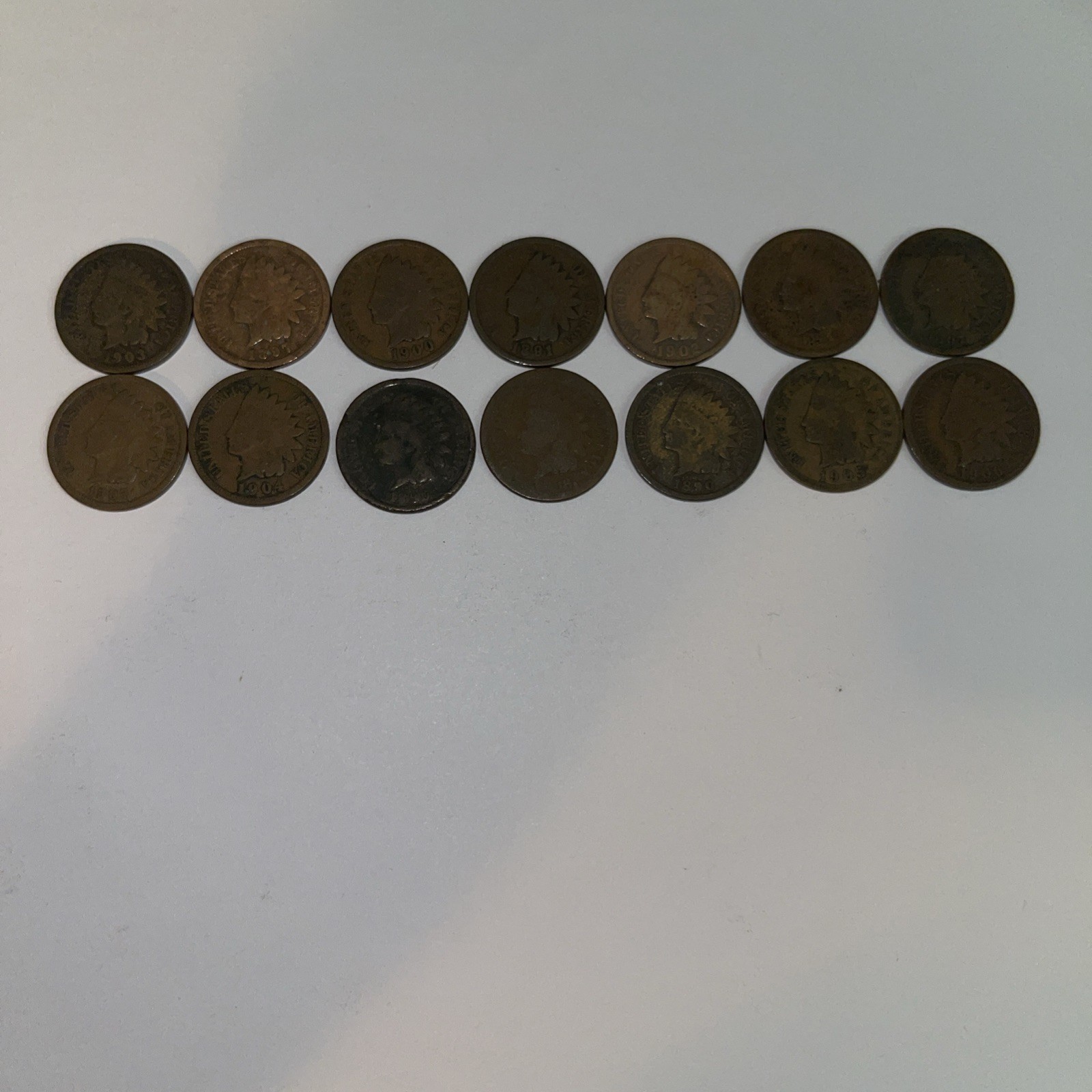 Lot of 14 Indian Head Cent
