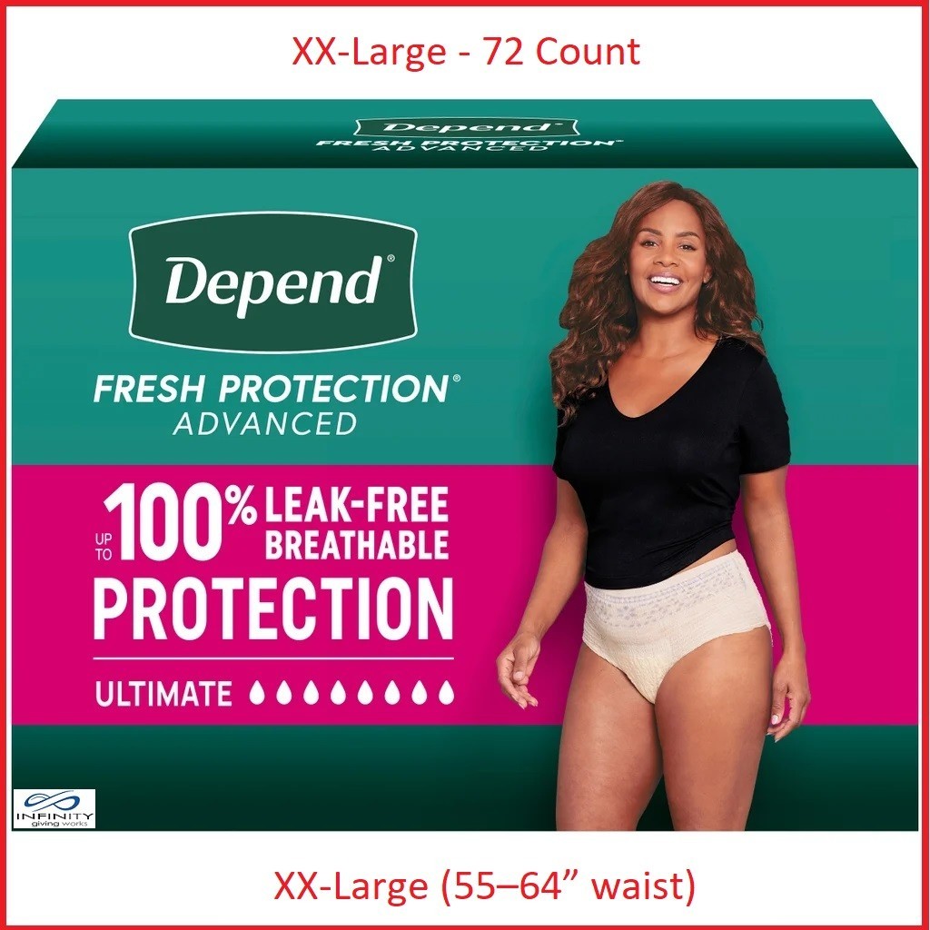 Depend Fresh Protection Advanced for Women XX-Large - 72 Count - Free Shipping!