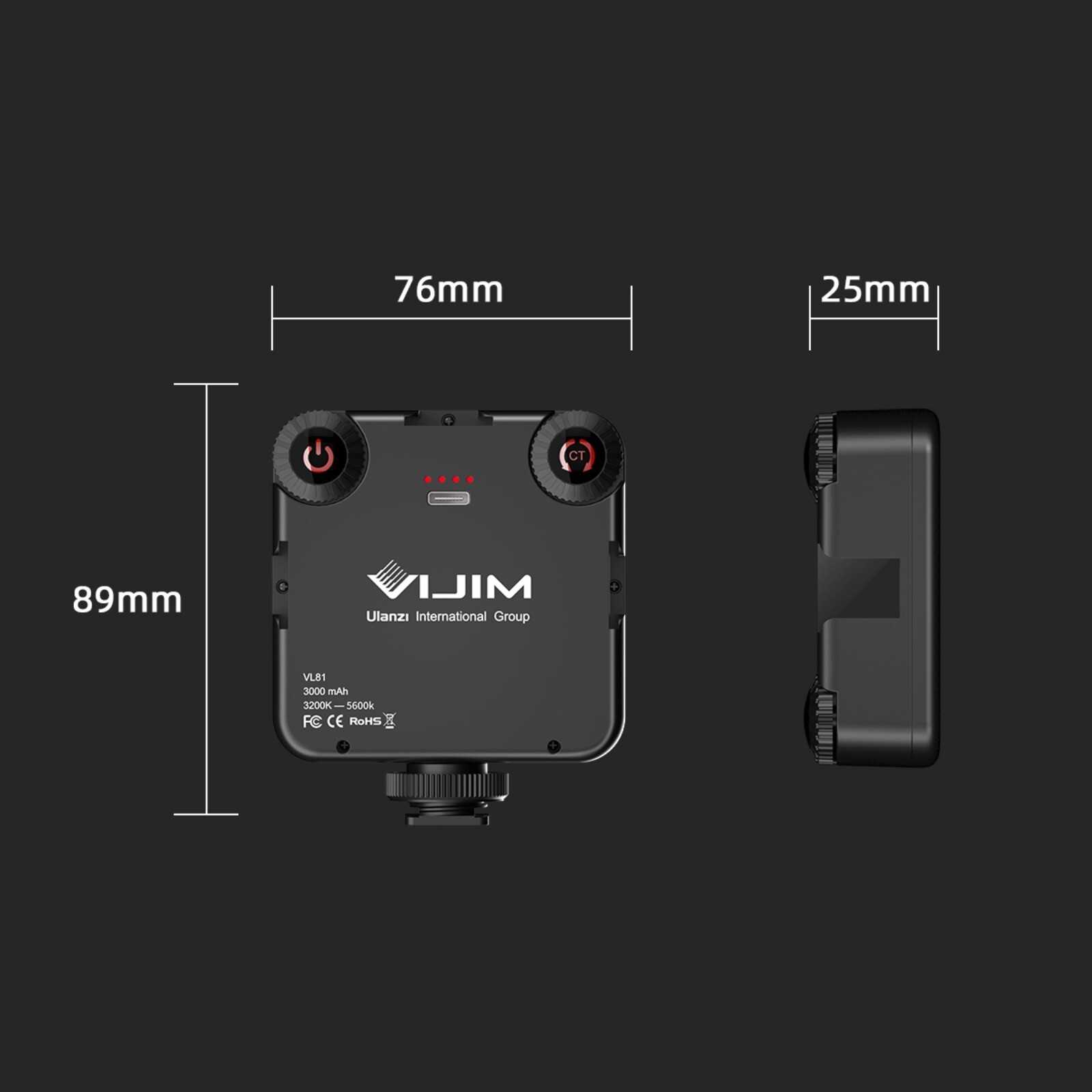 Ulanzi VIJIM VL81 Mini LED Video Light Studio Lighting Soft Diffuser Vlog Light