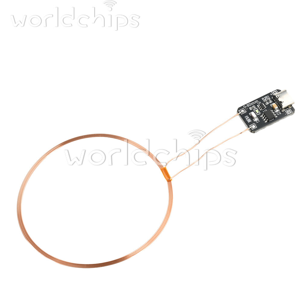 0~80mm Induction Wireless Power Supply Transmitter Coil Module + 5PCS Led Lamp